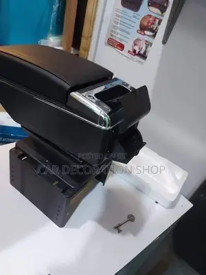 Blavk Armrest Console Leather Box Fits Most of the Cars