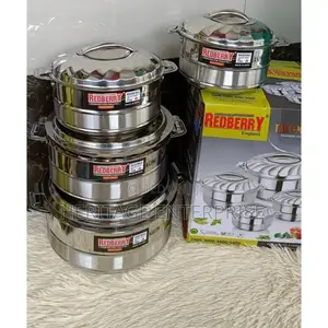 Hot Pot Set of 4 Tall Max Stainless Steel