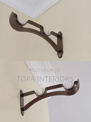 Wall Mounted Double Brackets for Curtain Rod Mounting