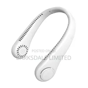 Hanging Neck Fan Mini Small Handheld Portable Silicone White