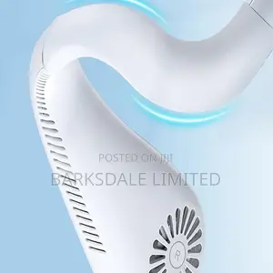 Hanging Neck Fan Mini Small Handheld Portable Silicone White