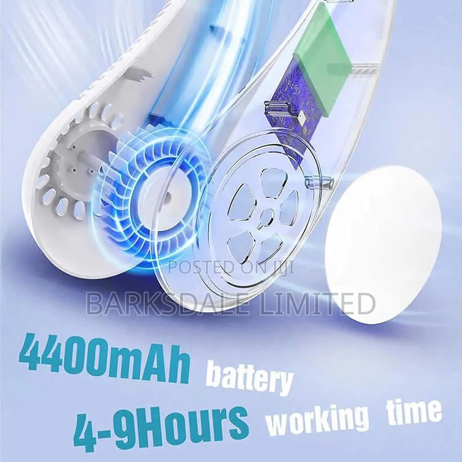 Hanging Neck Fan Mini Small Handheld Portable Silicone White