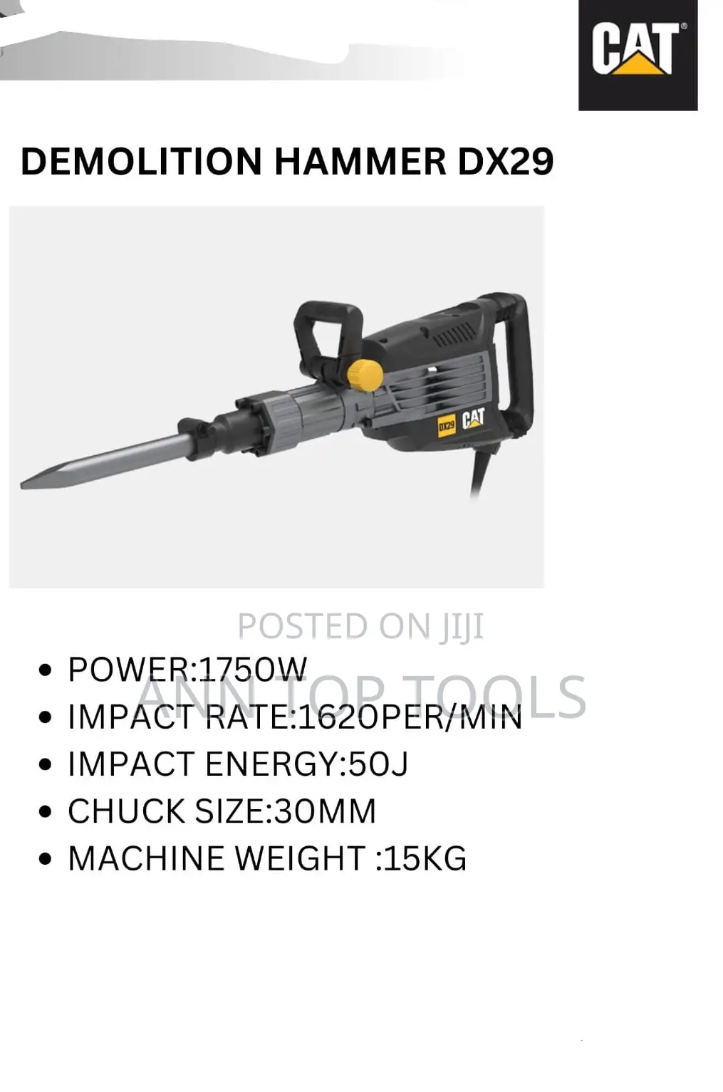 Cat Demolition Hammer Drill Dx29 1750w