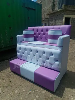 Pedicure Seat, 2 Seater Purple, White With Armarmrest 