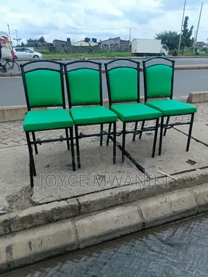 Restaurant Chairs, Green With Black Frame