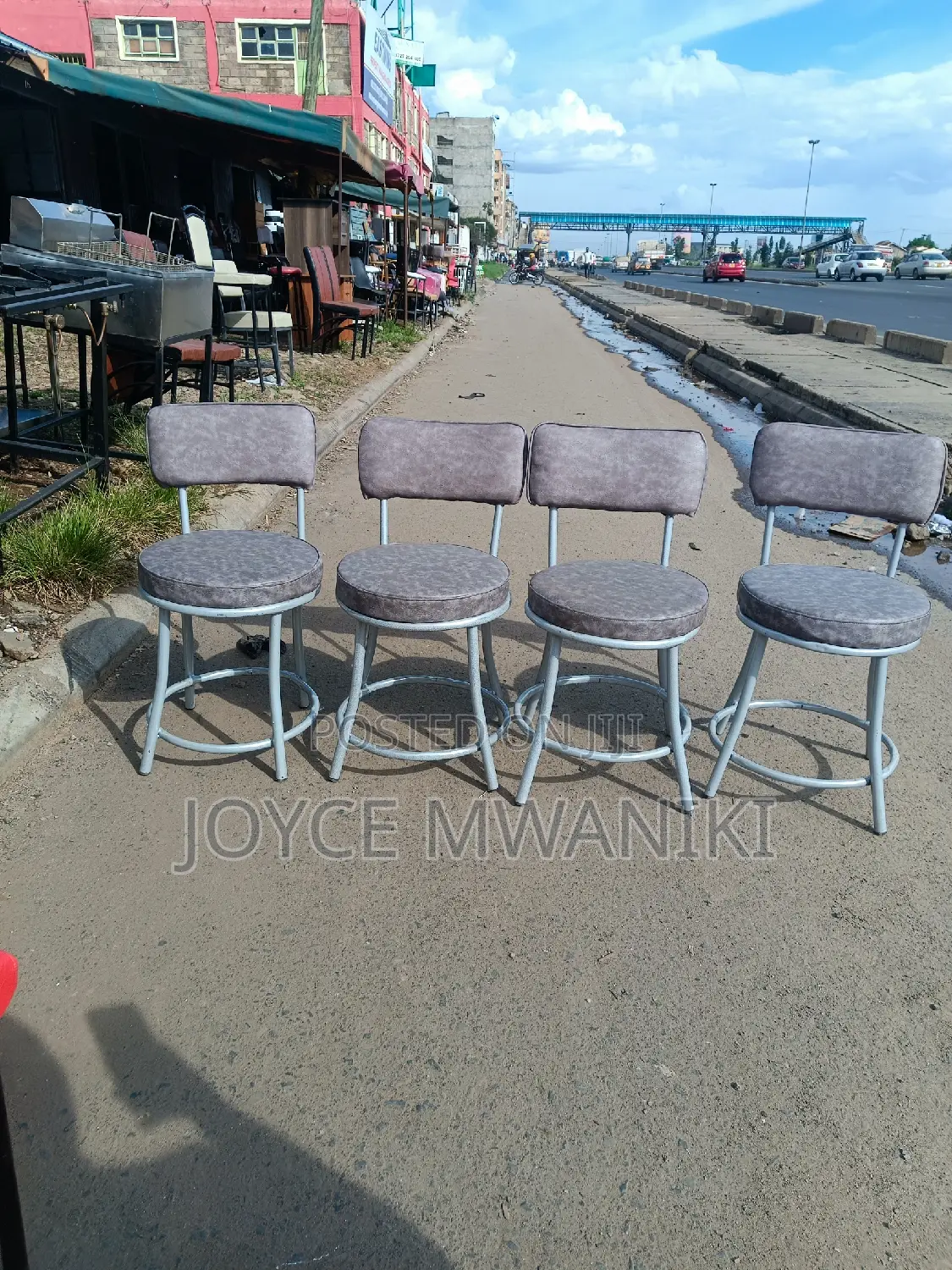 Restaurants Low Chairs, Powder Coated, Grey Colour 