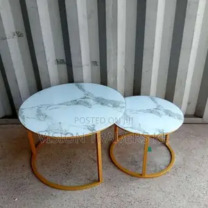 Glass White Nesting Coffee Table Marble