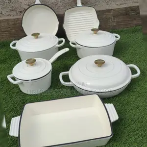 Must Have White Heavy Enamel Cast Iron Pots With Lid