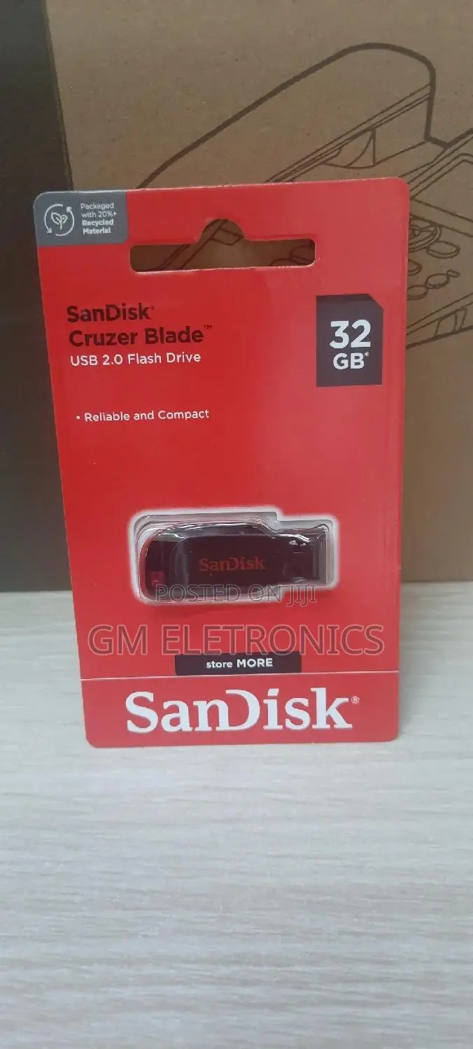 32gb Sandisk Usb 2.0 Flash Drive Cruzer Blade.