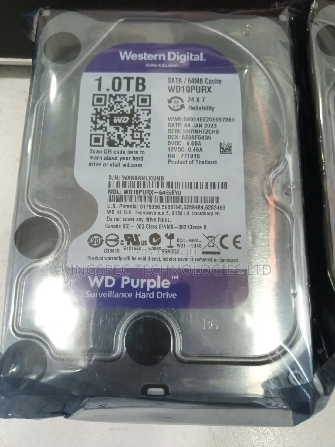 Western Digital (Wd) Purple 1tb Surveillance Hard Drive