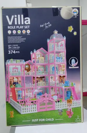 374 Pieces Doll House Play Set for Kids