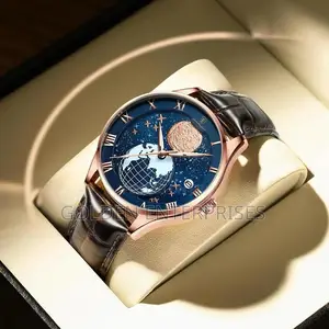 Poedagar Gents Watch Leather Strap