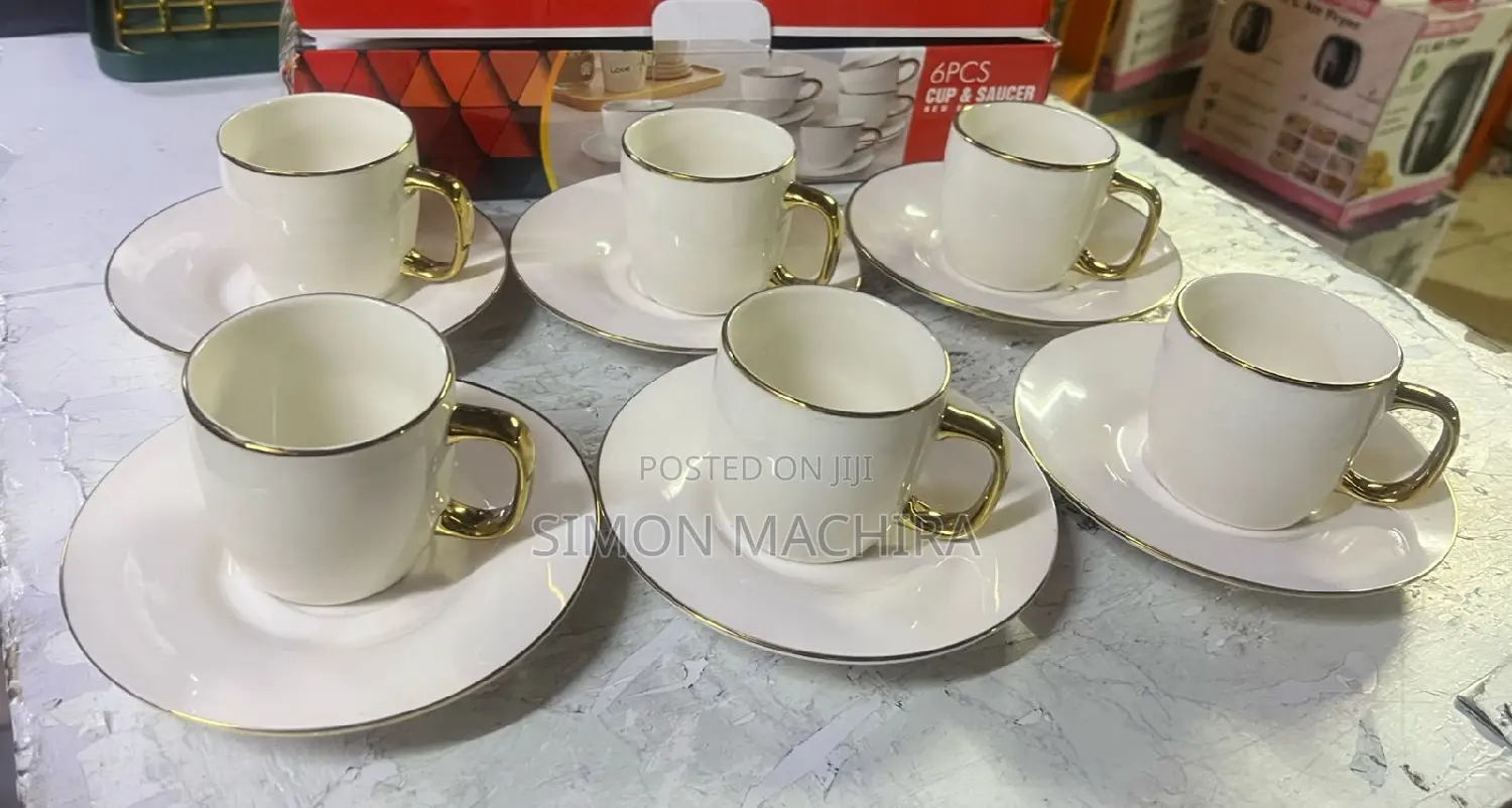 6pcs Cups With Gold Ring