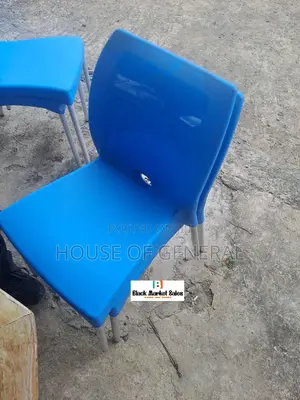 Strong Plastic Chair With Metal Tubing Legs