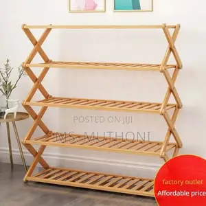 *5tier Foldable Bamboo Shoe Rack Very Strong and Stable
