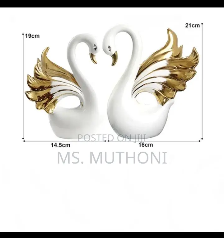 2 Pieces Nordic Ceramic Swan Ornament 2pcs