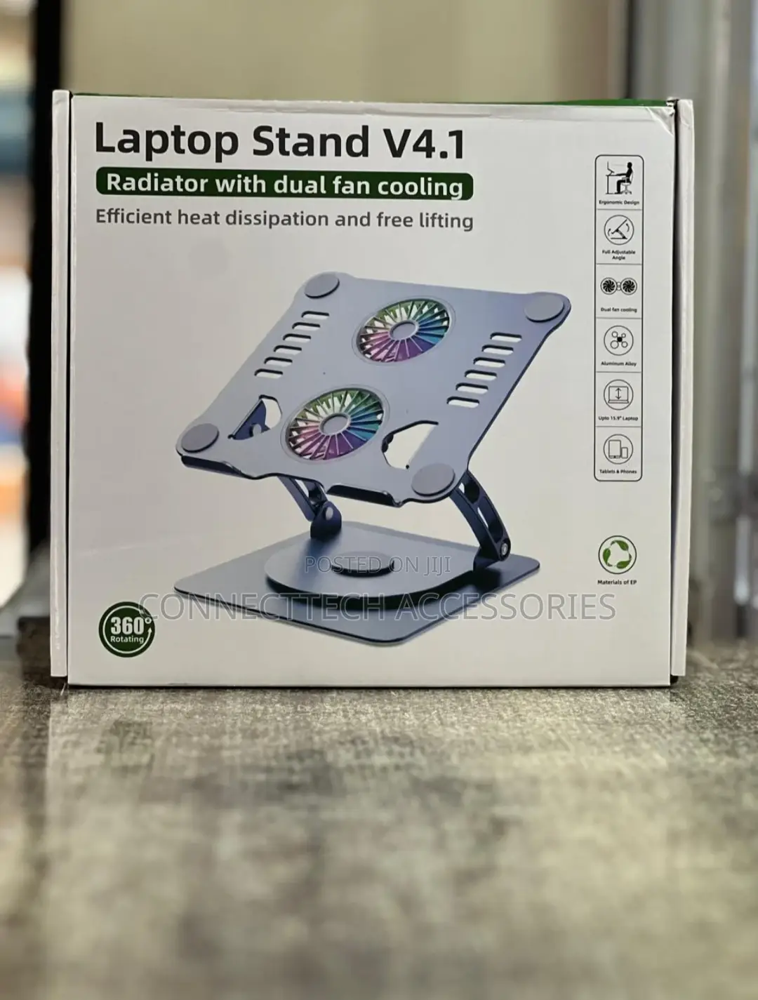 Foldable Laptop Stand Radiator With Dual Cooling Fan