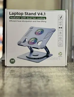 Foldable Laptop Stand Radiator With Dual Cooling Fan
