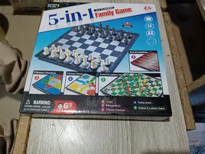 5 in 1 Board Games With Chess Checkers Ludo Backgammon