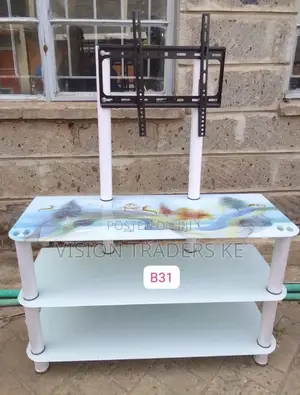 White Executive Glass Tv Stand