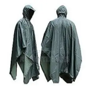 Heavy Duty Long Jungle Green Quality Rain Poncho