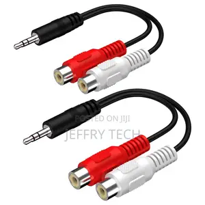3.5MM Male to 2 RCA Female Jack Stereo Audio Cable Y Adapter