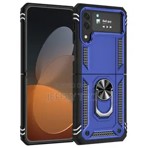 Ring Grip Hybrid Case for Samsung Galaxy Z Flip 4 - Navy Blu