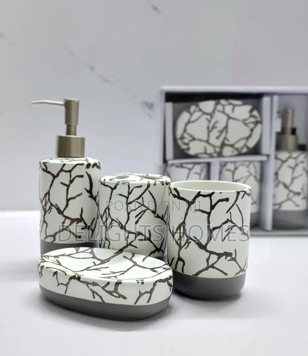 Marble Profile Ceramic 4in1 Bathroom Set