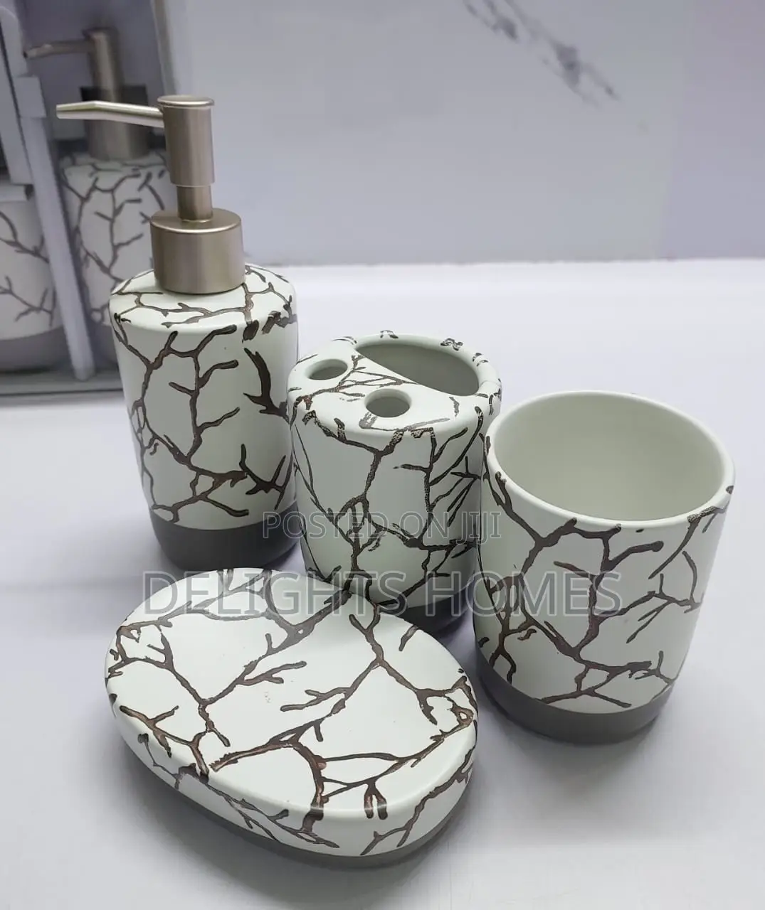 Marble Profile Ceramic 4in1 Bathroom Set