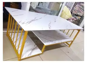 Marble Effect Wooden Coffee Table
