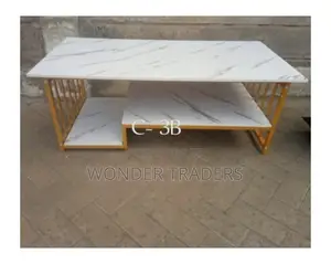*Marble Effect Wooden Coffee Table *