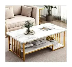 Wooden Coffee Table With Effect Marble