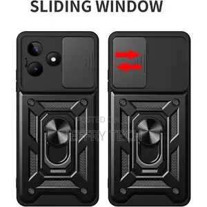 Realme C53 Case,Sliding Camera Lens Cover 360° Rotating Ring