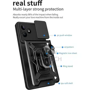 Realme C53 Case,Sliding Camera Lens Cover 360° Rotating Ring
