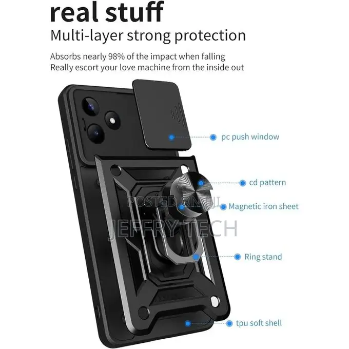 Realme C53 Case,Sliding Camera Lens Cover 360° Rotating Ring