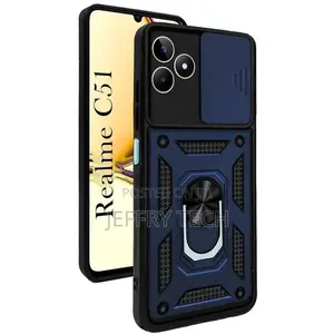 Realme C51 Case,Sliding Camera Lens Cover 360° Rotating Ring