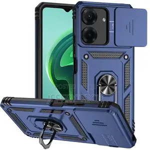 Redmi 13C Case, Heavy Duty Case With Ring Kickstand and Slid