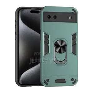 Google Pixel 6a Shockproof Metal Ring Holder Phone Case(Gre