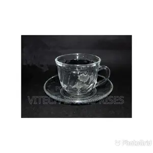 Clear Mug Glass Cups and Saucers