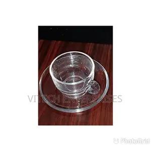 Clear Mug Glass Cups and Saucers