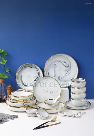 *26pcs Marble Dinner Set