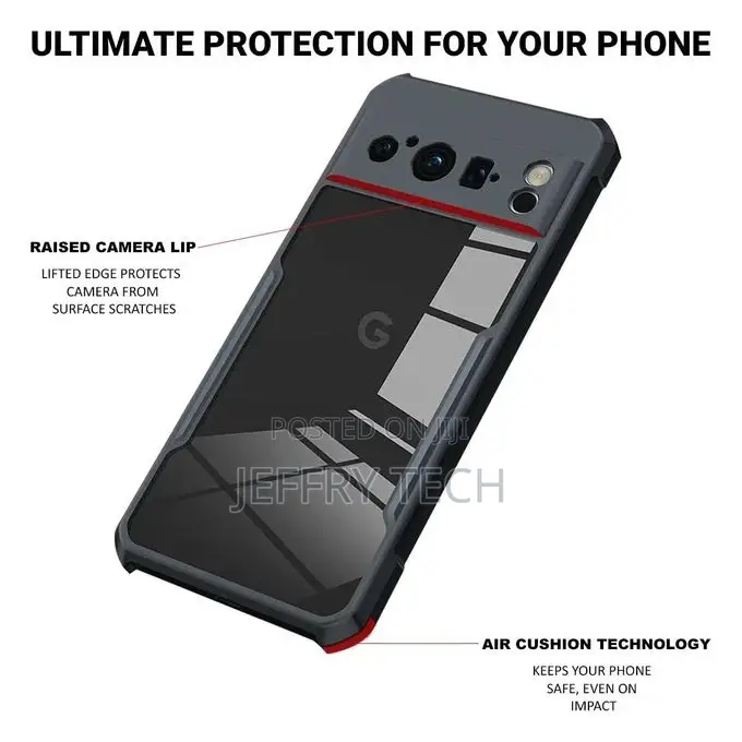 Google Pixel 8 Pro (Clear PC + Black TPU Bumper)Xundd Shockp