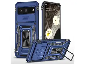 Military Case With Camera Cover for Google Pixel 8 - Dark Bl