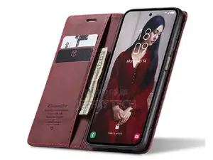 Leather Wallet Case With Stand for Samsung Galaxy A55 - Bur