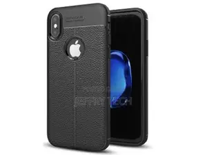 Leather Look Gel Case for iPhone Xs/X - Black