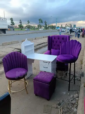 Manicure Set, Pedicure Seat, and a Counter Chair