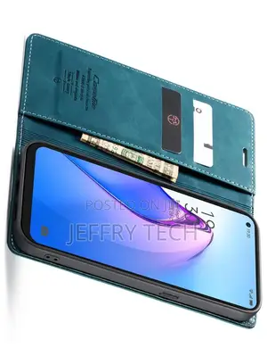 Leather Wallet Case With Stand for OPPO Reno8 5G - Teal