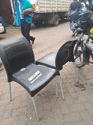 Armless Plastic Chair With Metal Legs