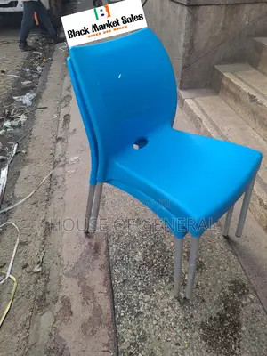 Strong Plastic Chair With Metal Tubing Legs