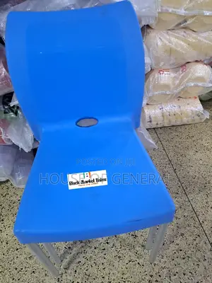 Strong Plastic Chair With Metal Tubing Legs